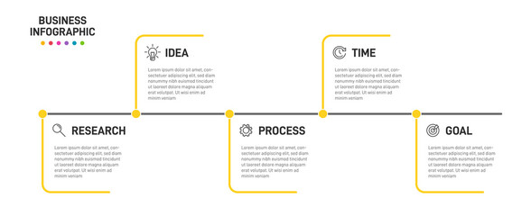 Vertical infographic design with icons and 5 options or steps. Thin line. Infographics business concept. Can be used for info graphics, flow charts, presentations, mobile web sites, printed materials.