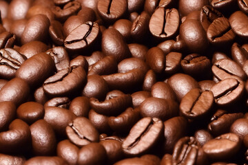 a photo of roasted coffee beans, popular drink ingredient