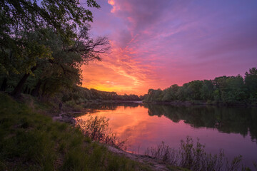 sunrise over the river