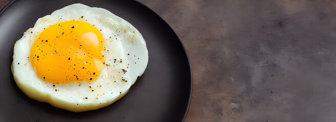 cooked eggs on a plate, a healthy and yummy breakfast - obrazy, fototapety, plakaty