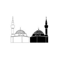 Islamic mosque black vector image