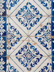 Beautiful old tiles, traditional decoration of Portugal.