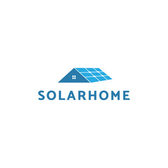 Solar house sun technology logo design vector