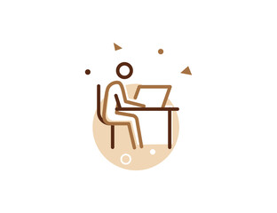 Employee Desk Stroke Line Icon