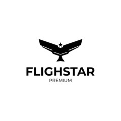 Fligh star logo design vector