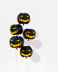 Halloween. Balloons in the shape of a pumpkin. 3d illustration