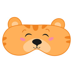 Sleep mask with baby tiger face Vector illustration