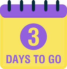 Countdown 3 days to go. Countdown timer. Calendar icon. Time icon. Count time sale. Illustration