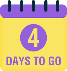 Countdown 4 days to go. Countdown timer. Calendar icon. Time icon. Count time sale. Illustration