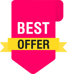 Sale tags and labels. Best offer banner. Shopping stickers and badges mockup. Illustration