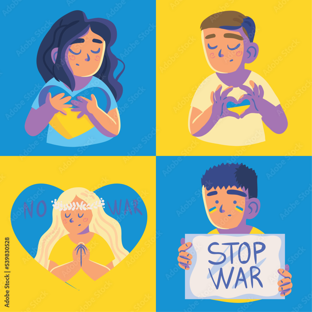 Poster people stop war, ukraine no war