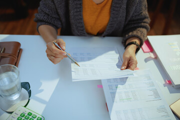 tax time. accountant woman working with documents