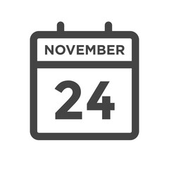 November 24 Calendar Day or Calender Date for Deadlines or Appointment
