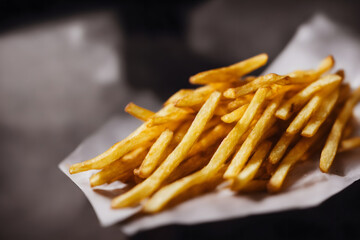 french fries, a popular fast food item, fatty meal