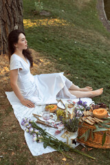 Girl on a picnic in the park