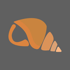 seashell icon on a white background, vector illustration