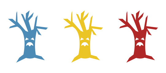 scary tree icon, vector illustration