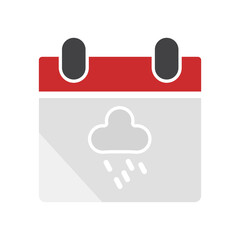 calendar icon, rainy weather concept, vector illustration