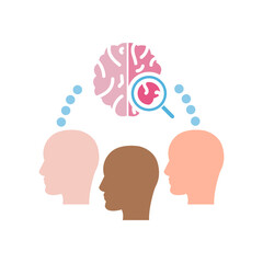 collective idea icon, brain, vector illustration