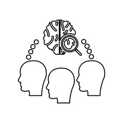 collective idea icon, brain, vector illustration