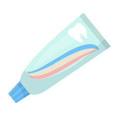 Toothpaste. Means for self-care. Vector graphics on a white background.