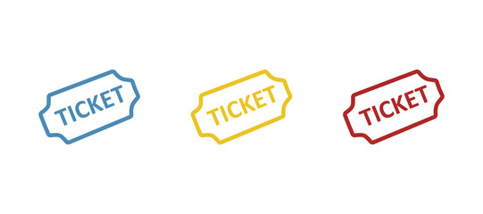 ticket icon on a white background, vector illustration