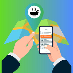 map icon, concept of delivery on a white background, vector illustration