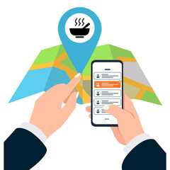 map icon, concept of delivery on a white background, vector illustration