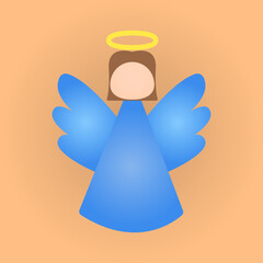 angel icon, Christmas concept, vector illustration