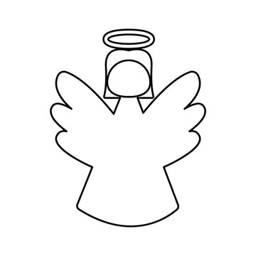 angel icon, Christmas concept, vector illustration