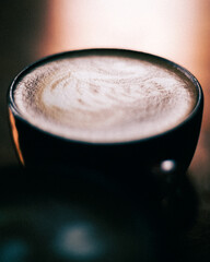 Latte art close up, swan