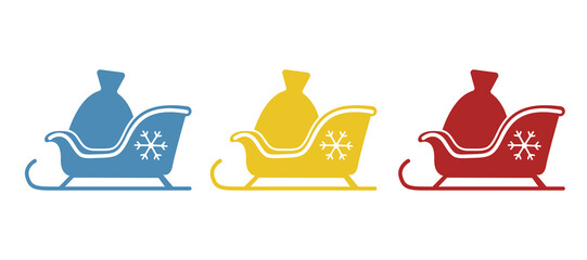 Santa Claus sleigh icon, holiday concept, vector illustration