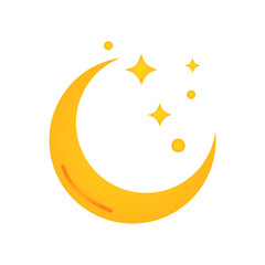 moon and stars icon on white background, vector illustration