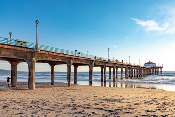 scenic pier at Manhattan Beach near Los Angeles in sunset