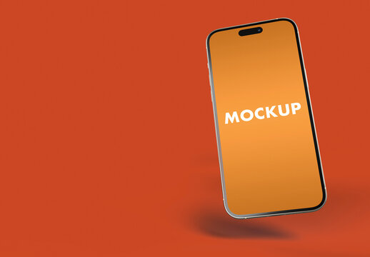 Phone Mockup and Fall Orange Background