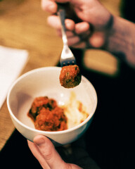 Sicilian meatballs in. a bowl