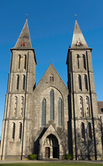 Fototapeta na wymiar Front Facade of Maredsous Abbey in Belgium