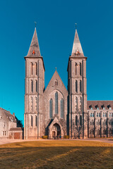 Front Facade of Maredsous Abbey in Belgium