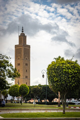 Fototapeta na wymiar minaret of mosque, rabat, morocco, north africa