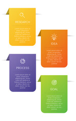Vertical infographic design with icons and 4 options or steps. Thin line. Infographics business concept. Can be used for info graphics, flow charts, presentations, mobile web sites, printed materials.