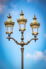 Fototapeta na wymiar antique street lamp, royal palace, rabat, morocco, north africa