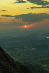 sunset at Serra do Rola Moça, in the city of Belo Horizonte, State of Minas Gerais, Brazil