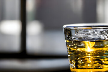 photo of a glass of water, a fresh and cold drink, refreshing
