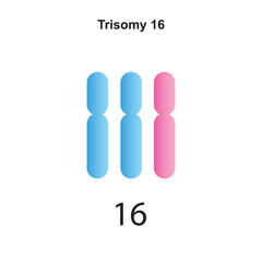 Scientific Designing of Mosaic Trisomy 18. Colorful Symbols. Vector Illustration.