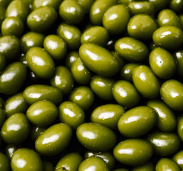 green olives, a source of olive oil, and a breakfast food item