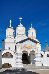 Fototapeta na wymiar Russia. Vologda. Spaso-Prilutsky Dimitriev Monastery. Entrance to the Spassky Cathedral