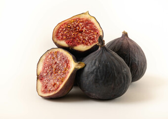 Figs on a white background close up.