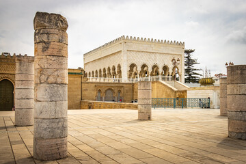 mausoleum of mohammed v, rabat, morocco, north africa, colums,  - obrazy, fototapety, plakaty