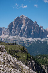 a canyon with a mountain in the background