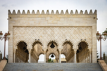 mausoleum of mohammed v, rabat, morocco, north africa, colums, 